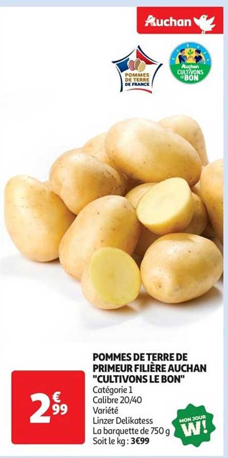 POMMES DE TERRE DE PRIMEUR FILIÈRE AUCHAN "CULTIVONS LE BON"