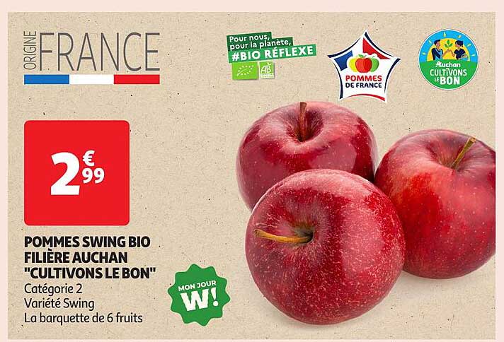POMMES SWING BIO FILIÈRE AUCHAN "CULTIVONS LE BON"