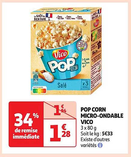 POP CORN MICRO-ONDABLE VICO