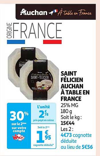 SAINT FÉLICIEN AUCHAN À TABLE EN FRANCE