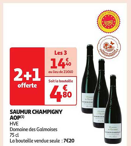 SAUMUR CHAMPIGNY AOP HVE Domaine des Galmoises 75 cl