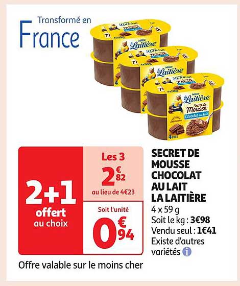SECRET DE MOUSSE CHOCOLAT AU LAIT LA LAITIÈRE