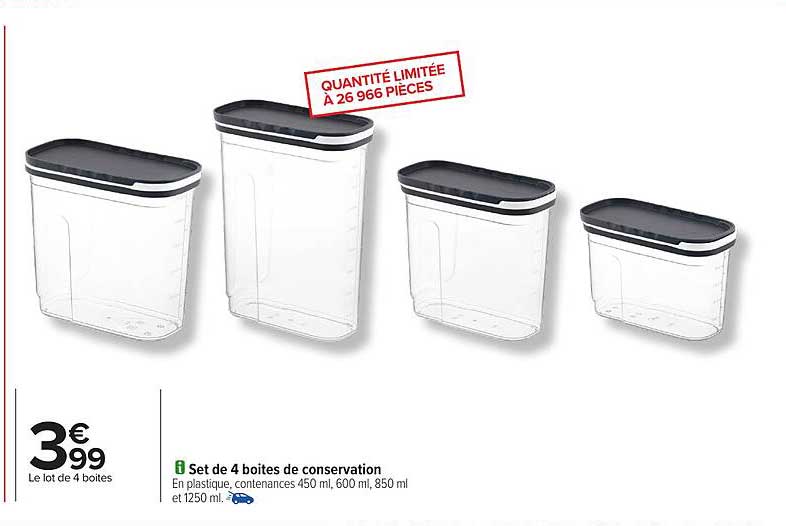 Set de 4 boîtes de conservation