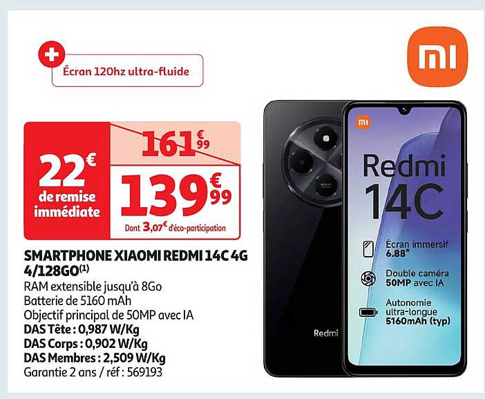SMARTPHONE XIAOMI REDMI 14C 4G 4/128GO