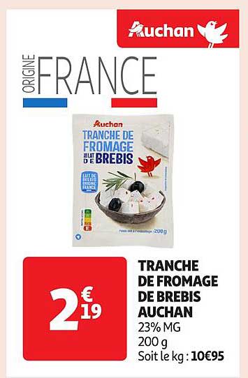 Tranche de fromage de brebis Auchan