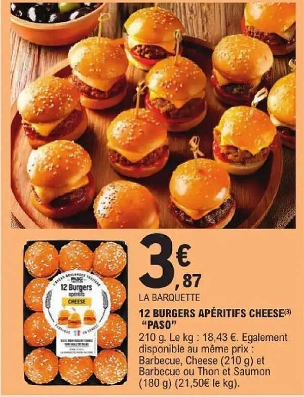 12 BURGERS APÉRITIFS CHEESE “PASO”