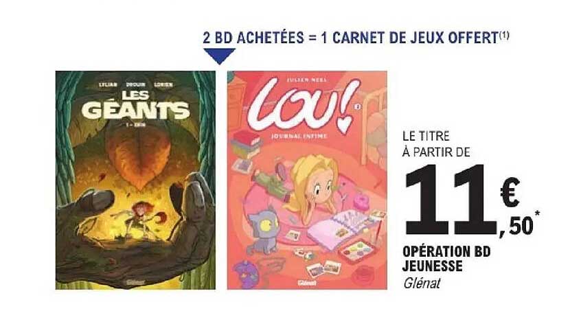 2 BD ACHETÉES = 1 CARNET DE JEUX OFFERT(1)