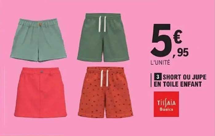 3 SHORT OU JUPE EN TOILE ENFANT