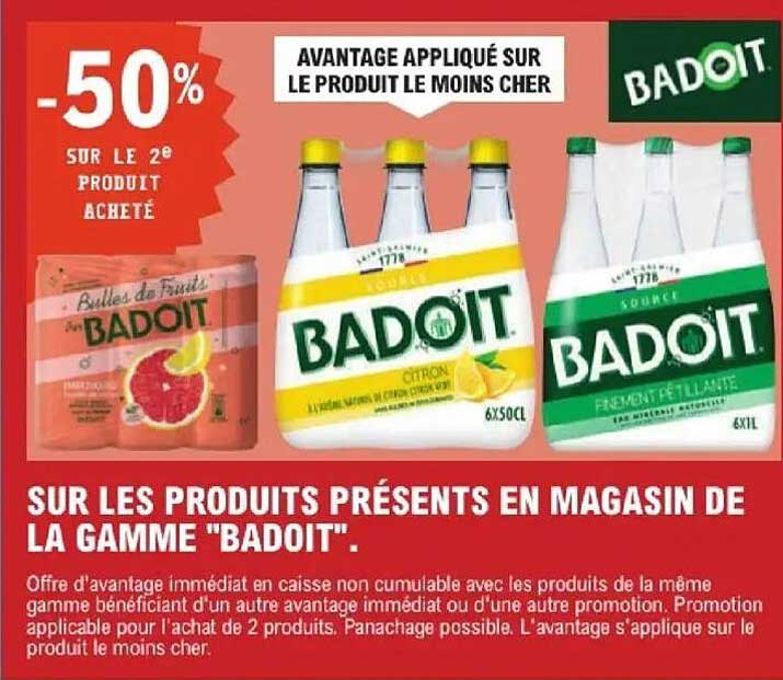 -50% SUR LE 2e PRODUIT ACHETÉ