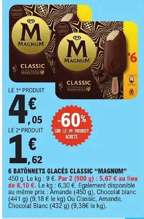 6 BÂTONNETS GLACÉS CLASSIC “MAGNUM”