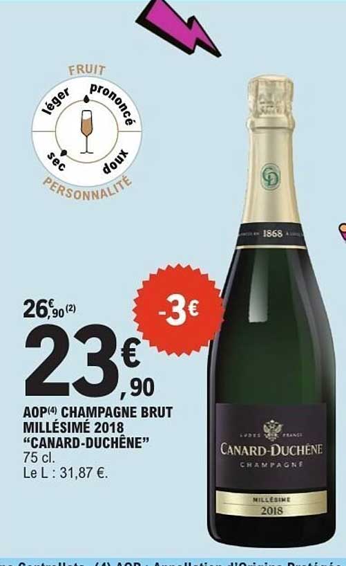 AOP CHAMPAGNE BRUT MILLÉSIMÉ 2018 “CANARD-DUCHÊNE” 75 cl.