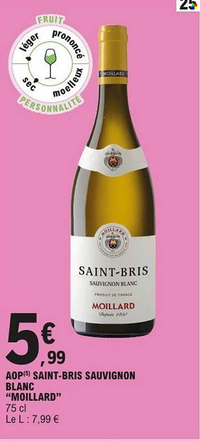 AOP(5) SAINT-BRIS SAUVIGNON BLANC “MOILLARD” 75 cl