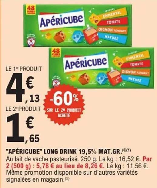 "APÉRICUBE" LONG DRINK 19,5% MAT.GR.