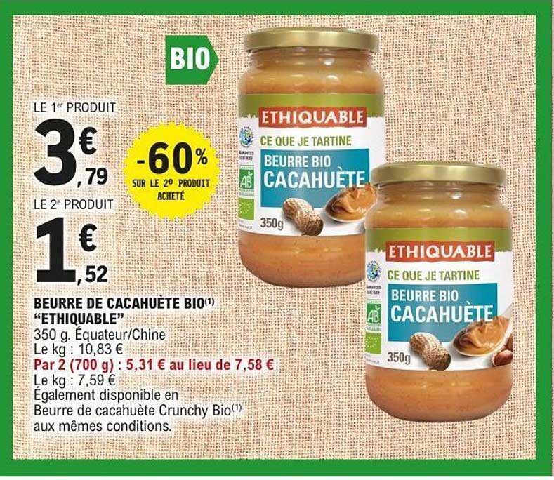 BEURRE DE CACAHUÈTE BIO «ETHIQUABLE»
