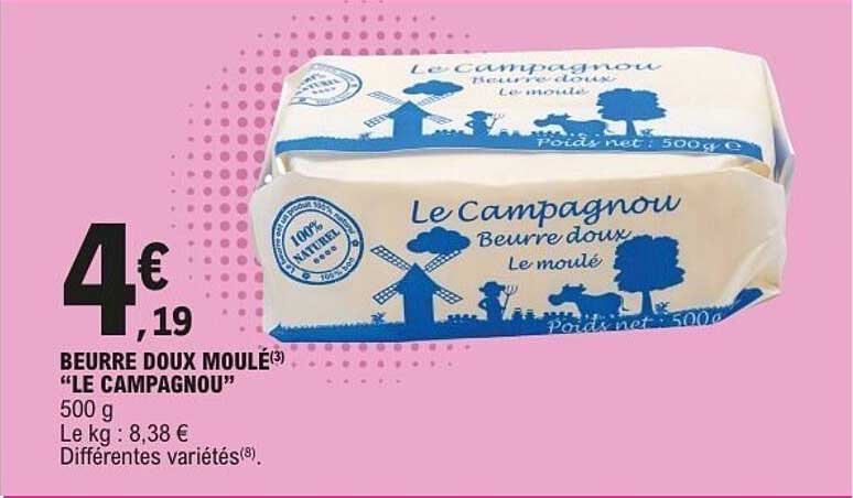 BEURRE DOUX MOULÉ “LE CAMPAGNOU” 500 g