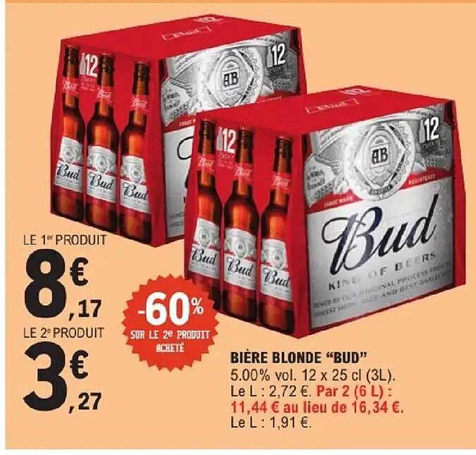 BIÈRE BLONDE “BUD”