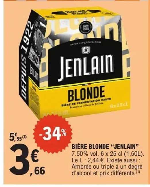 BIÈRE BLONDE “JENLAIN”