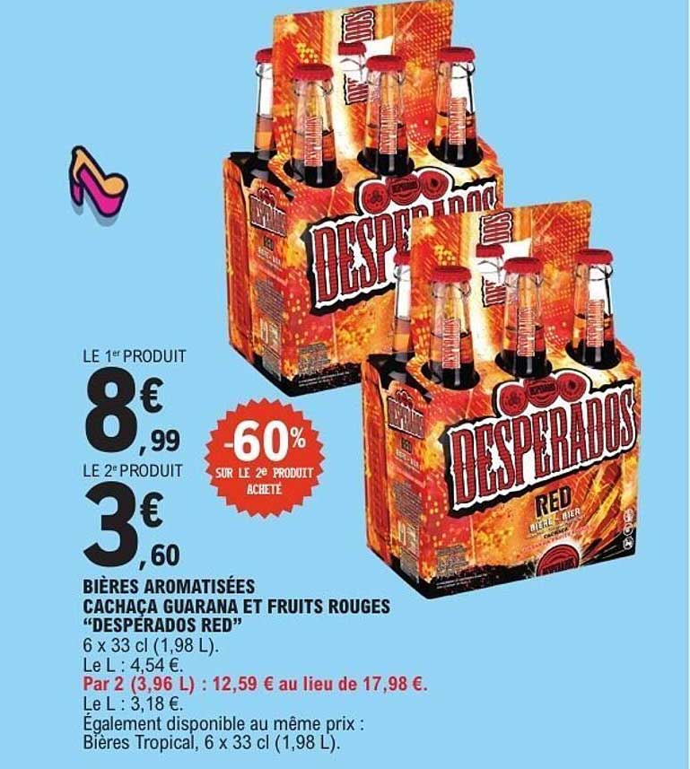 BIÈRES AROMATISÉES CACHACA GUARANA ET FRUITS ROUGES “DESPERADOS RED”