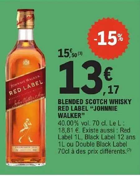 BLENDED SCOTCH WHISKY RED LABEL "JOHNNIE WALKER"