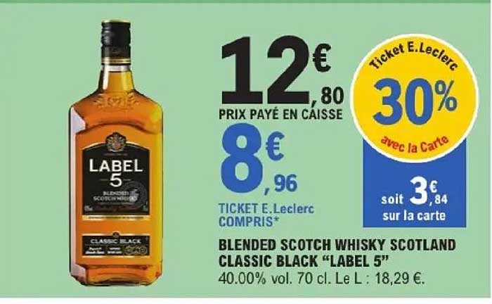 BLENDED SCOTCH WHISKY SCOTLAND CLASSIC BLACK “LABEL 5”