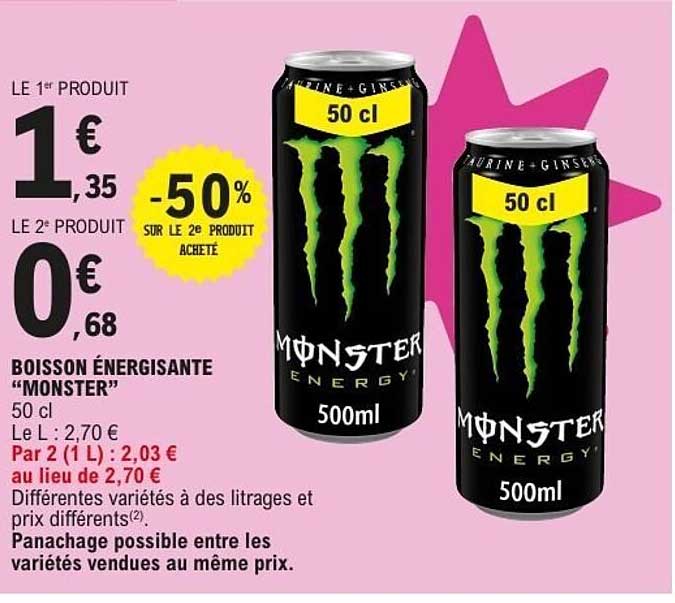 BOISSON ÉNERGISANTE “MONSTER” 50 cl