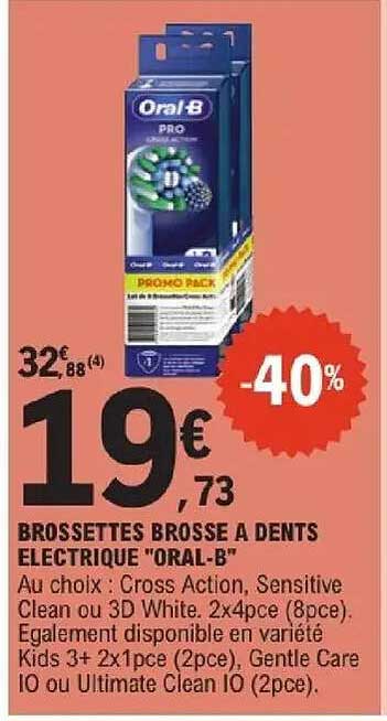 BROSSETTES BROSSE A DENTS ELECTRIQUE "ORAL-B"