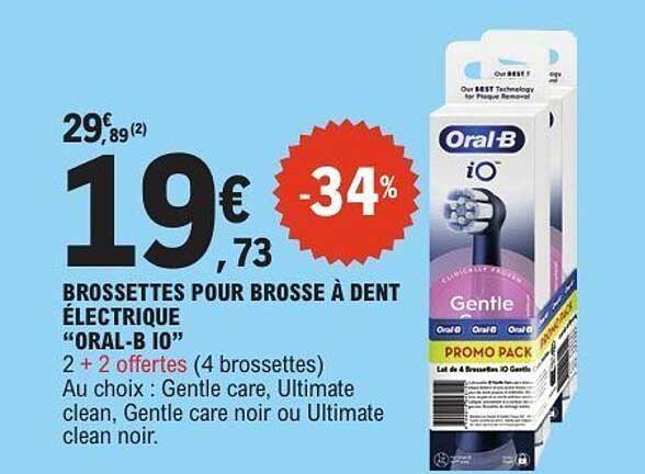 BROSSETTES POUR BROSSE À DENT ÉLECTRIQUE “ORAL-B IO”