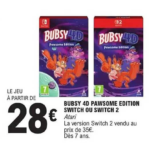 BUBSY 4D PAWSOME EDITION SWITCH OU SWITCH 2