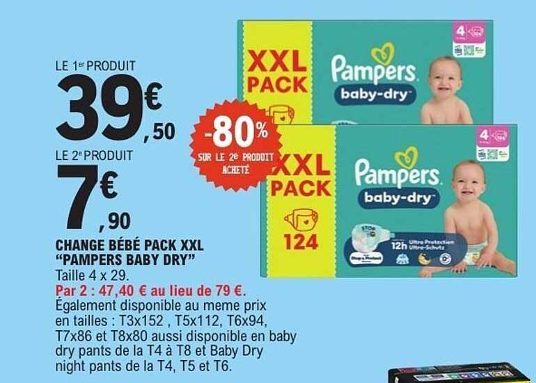 CHANGE BÉBÉ PACK XXL "PAMPERS BABY DRY"