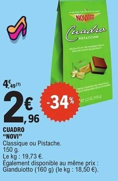 CUADRO “NOVI” Classique ou Pistache. 150 g.
