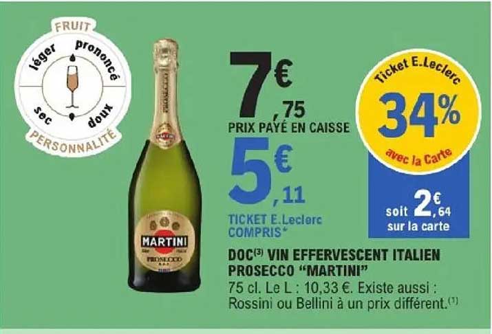 DOC(3) VIN EFFERVESCENT ITALIEN PROSECCO “MARTINI”