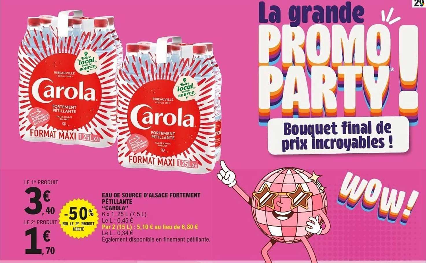 Eau de source d’Alsace fortement pétillante “Carola” 6 x 1,25 L