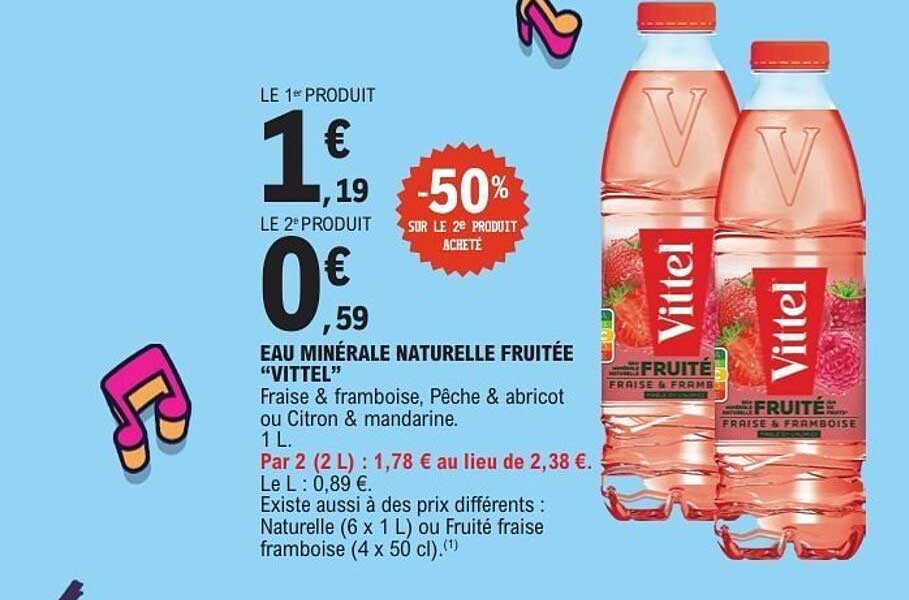 Eau minérale naturelle fruitée “Vittel”