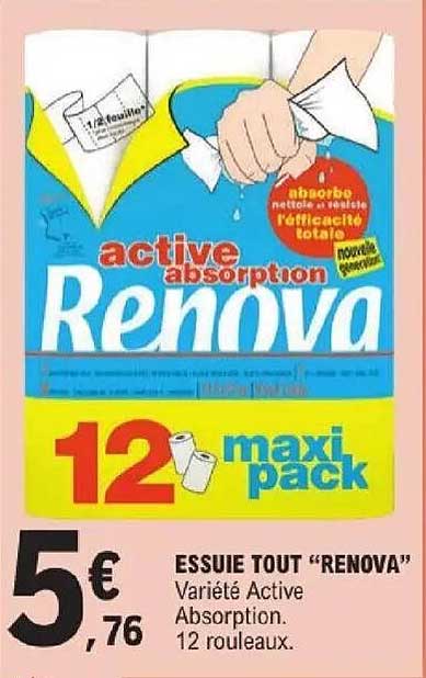 ESSUIE TOUT “RENOVA” Variété Active Absorption. 12 rouleaux.