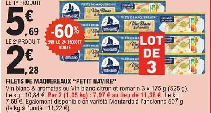 FILETS DE MAQUEREAUX “PETIT NAVIRE”