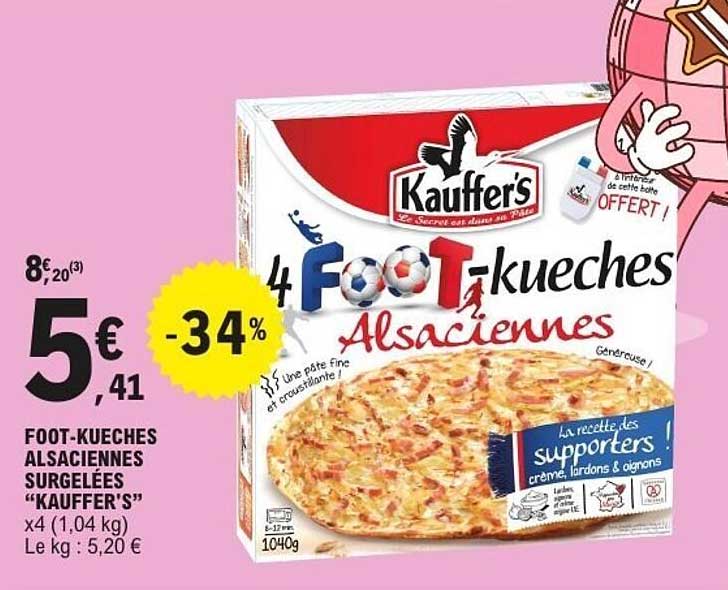 FOOT-KUECHES ALSACIENNES SURGELÉES “KAUFFER’S” x4 (1,04 kg)