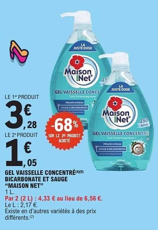 GEL VAISSELLE CONCENTRÉ BICARBONATE ET SAUGE “MAISON NET” 1 L.