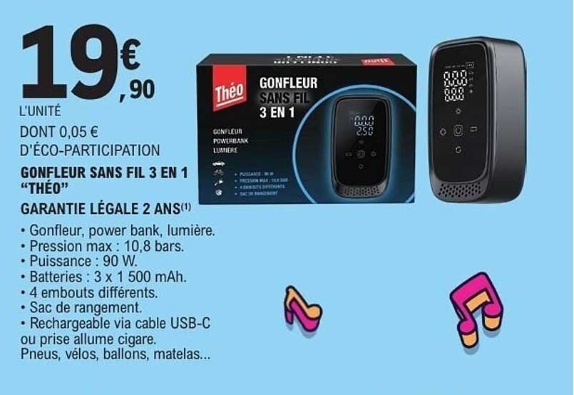 GONFLEUR SANS FIL 3 EN 1 “THEO”