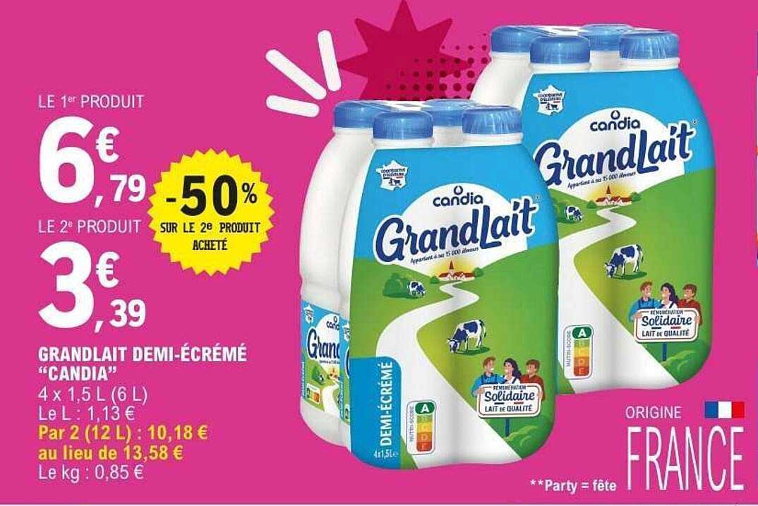 GRANDLAIT DEMI-ÉCRÉMÉ “CANDIA”