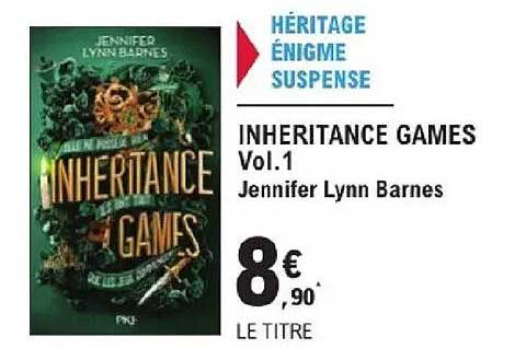 INHERITANCE GAMES Vol. 1 Jennifer Lynn Barnes