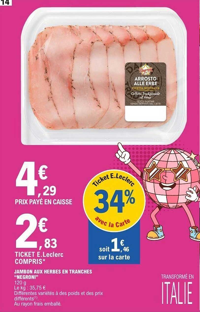 JAMBON AUX HERBES EN TRANCHES “NEGRONI”