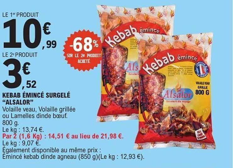 KEBAB ÉMINCÉ SURGELÉ “ALSALOR”