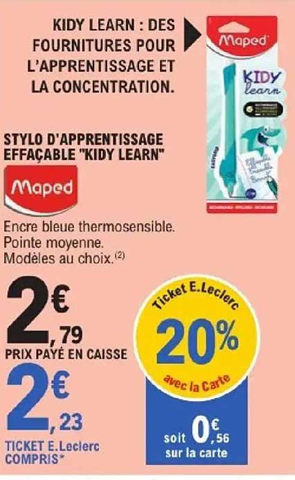 KIDY LEARN : DES FOURNITURES POUR L'APPRENTISSAGE ET LA CONCENTRATION.