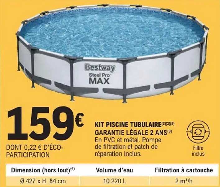 KIT PISCINE TUBULAIRE(2X3X5) GARANTIE LÉGALE 2 ANS