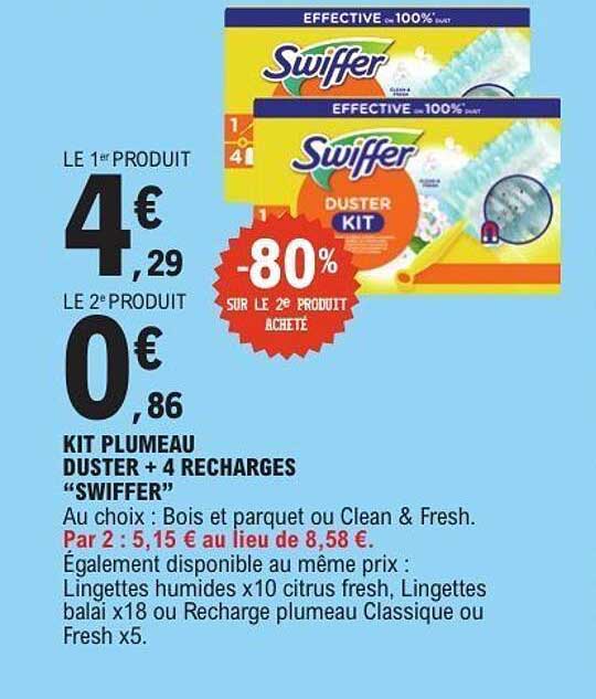KIT PLUMEAU DUSTER + 4 RECHARGES “SWIFFER”