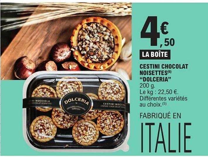 LA BOÎTE CESTINI CHOCOLAT NOISETTES(6) “DOLCERIA”