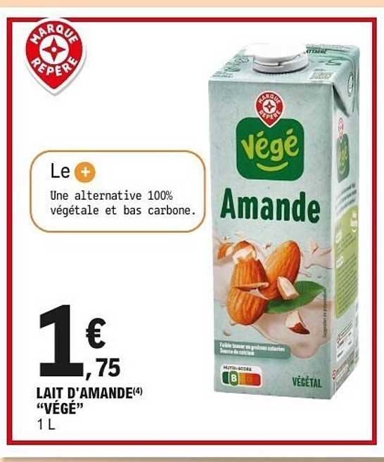 LAIT D'AMANDE “VÉGÉ” 1 L