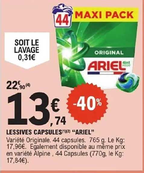 LESSIVES CAPSULES “ARIEL”