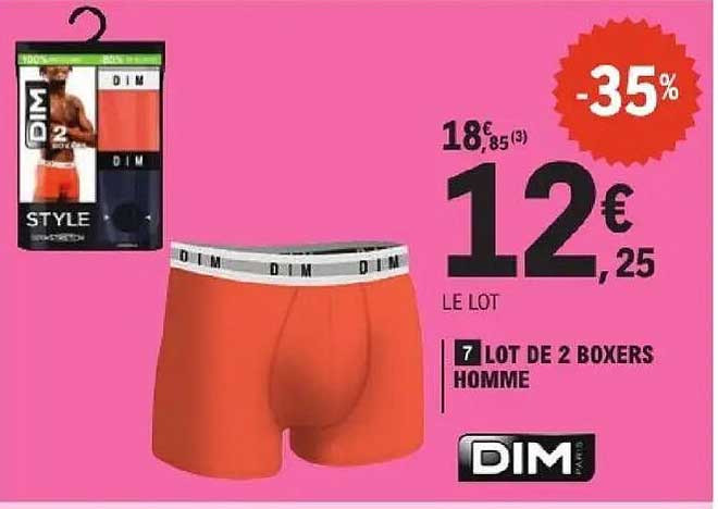 LOT DE 2 BOXERS HOMME