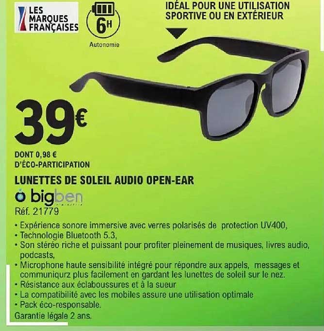 LUNETTES DE SOLEIL AUDIO OPEN-EAR